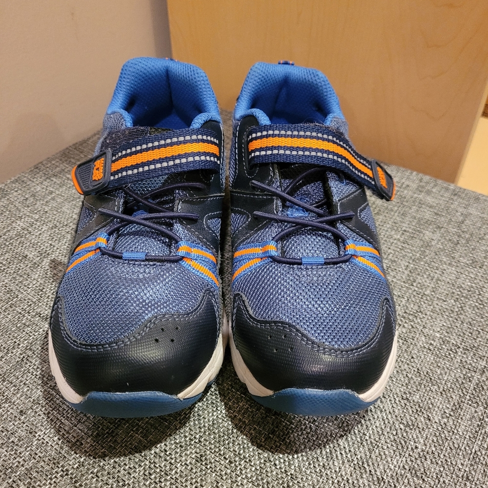 Stride Rite boys shoes, blue with orange coloring and white bottom